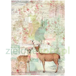 Papier ryżowy decoupage Stamperia A4 Winter Magic Jeleń