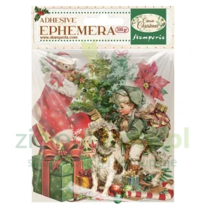 Dodatki papierowe die-cuts Stamperia Ephemera Classic Christmas samoprzylepne