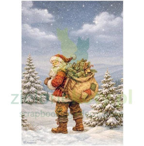 Papier ryżowy decoupage Stamperia A4 Silent Night Mikołaj
