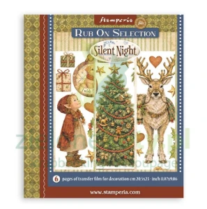 Transfer Rub-On Selection Stamperia 23x21 cm Silent Night 6 arkuszy