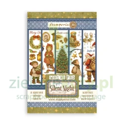 Zestaw papierów samoprzylepnych Stamperia Washi Silent Night A5 / 8szt.