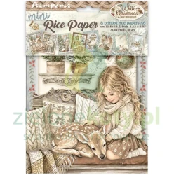 Papier ryżowy decoupage MINI Stamperia White Christmas A6 8 szt.