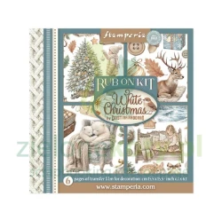 Transfer Rub-On Kit Stamperia 15x15cm White Christmas 6 arkuszy