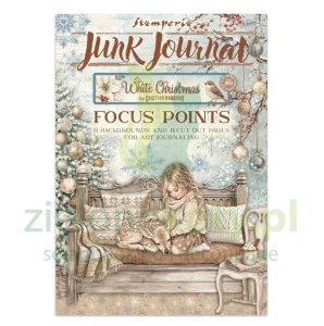 Zestaw papierów do scrapbookingu i dodatków Junk Journal A5 Stamperia White Christmas Focus Points