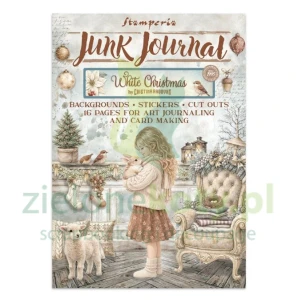 Zestaw papierów do scrapbookingu i dodatków Junk Journal Stamperia White Christmas