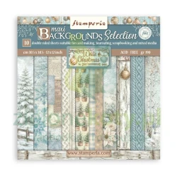 Zestaw papierów do scrapbookingu 30x30 Stamperia White Christmas Backgrounds Selection