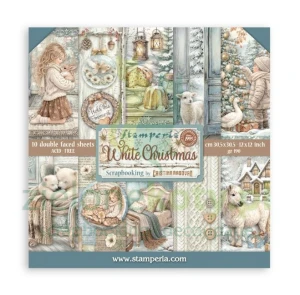Zestaw papierów do scrapbookingu 30x30 Stamperia White Christmas