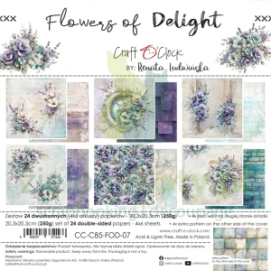 PRZEDSPRZEDAŻ Zestaw papierów do scrapookingu 20x20 Craft O'Clock Flowers of Delight