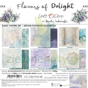 PRZEDSPRZEDAŻ Zestaw papierów do scrapbookingu 20x20 Craft O'Clock Flowers of Delight bazowe