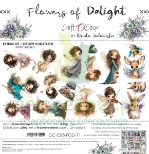 PRZEDSPRZEDAŻ Zestaw dodatków do wycinania Craft O'Clock Flowers of Delight - Fairy World