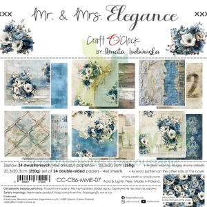 PRZEDSPRZEDAŻ Zestaw papierów do scrapookingu 20x20 Craft O'Clock Mr. & Mrs. Elegance