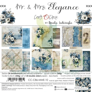 PRZEDSPRZEDAŻ Zestaw papierów do scrapbookingu 15x15 Craft O'Clock Mr. & Mrs. Elegance
