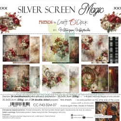 PRZEDSPRZEDAŻ Zestaw papierów do scrapookingu 20x20 Craft O'Clock Silver Screen Magic