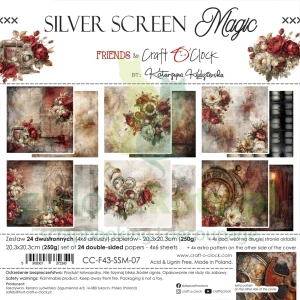 PRZEDSPRZEDAŻ Zestaw papierów do scrapookingu 20x20 Craft O'Clock Silver Screen Magic