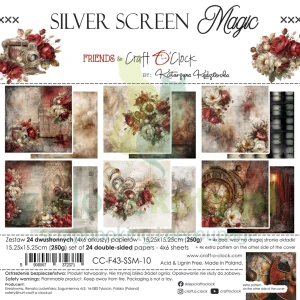 PRZEDSPRZEDAŻ Zestaw papierów do scrapbookingu 15x15 Craft O'Clock Silver Screen Magic