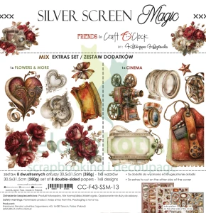 PRZEDSPRZEDAŻ Zestaw dodatków do wycinania Craft O'Clock Silver Screen Magic - Mix