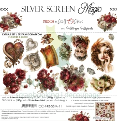PRZEDSPRZEDAŻ Zestaw dodatków do wycinania Craft O'Clock Silver Screen Magic - Flowers and more