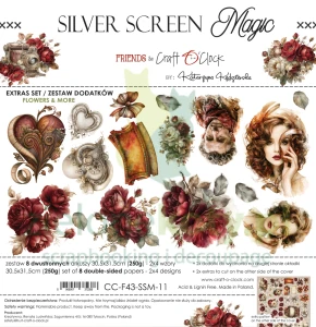 PRZEDSPRZEDAŻ Zestaw dodatków do wycinania Craft O'Clock Silver Screen Magic - Flowers and more
