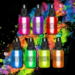 Tusz alkoholowy ScrapEgo zestaw FLUO fluorescencyjne 7 x 5 ml