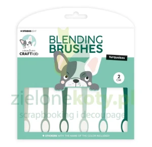  Narzędzie pędzle do tuszowania Studio Light Blending Brushes 2 cm 6 szt. turkusowe