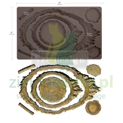 Forma foremka silikonowa Prima Evergreen & Embers plastry drewna ramka