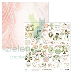 Papier do scrapbookingu 30x30 cm Mintay The Wedding Day elementy do wycinania