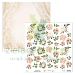 Papier do scrapbookingu 30x30 cm Mintay The Wedding Day elementy do wycinania kwiaty