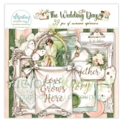 Zestaw dodatków Die Cuts Mintay The Wedding Day  papierowe tagi, ramki 39 szt. 