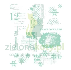 Stempel Sizzix 49andMarket Stamps Holiday Textures mixed media Boże Narodzenie