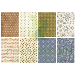 Papier ryżowy decoupage MINI Stamperia Silent Night Backgrounds A6 8 szt. tła