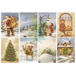 Papier ryżowy decoupage MINI Stamperia Silent Night A6 8 szt.