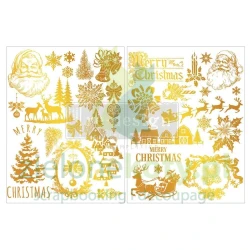 Transfer Prima Decor Kacha Holida Heirloom 28x21cm / 4 arkusze  motywy bożonarodzeniowe złote