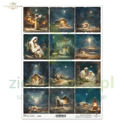 Papier ryżowy ITD Collection A4 Szopka Betlejem