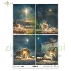 Papier ryżowy ITD Collection A4 Szopka Betlejem
