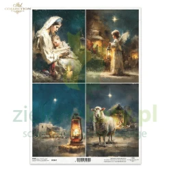 Papier ryżowy ITD Collection A4 Szopka Betlejem