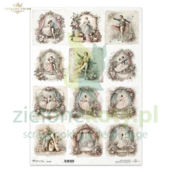 Papier ryżowy ITD Collection A3 Balet Shabby Chic 