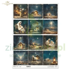 Papier ryżowy ITD Collection A3 Szopka Betlejem