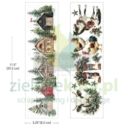 Transfer Prima Luxe Tranfers Christmas on the farm 29x8cm / 2 arkusze świąteczne motywy wiejskie domki