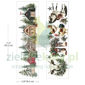 Transfer Prima Luxe Tranfers Christmas on the farm 29x8cm / 2 arkusze świąteczne motywy wiejskie domki