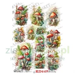 Papier ryżowy decoupage Asket A4 miękki muchomory
