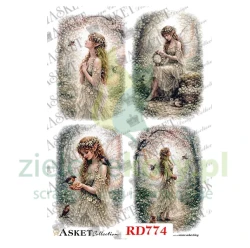 Papier ryżowy decoupage Asket A4 elfy