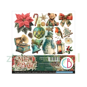 Zestaw papierów 15x15 Ciao Bella Merry & Bright elementy do wycinania