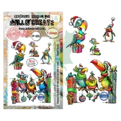 Stempel akrylowy AALL & Create Tweet Treats świąteczne ptaki śmieszne zwierzęta