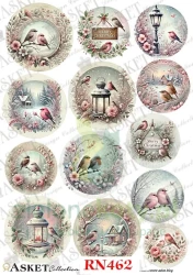 Papier ryżowy decoupage Asket A4 miękki ptaki 