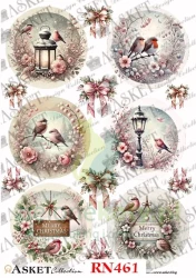 Papier ryżowy decoupage Asket A4 miękki ptaki
