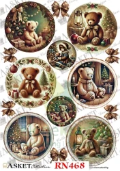 Papier ryżowy decoupage Asket A4 miękki miś