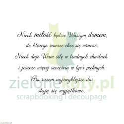 Stempel Agateria napis "Niech miłość będzie ..." 