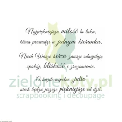 Stempel Agateria napis "Najpiękniejsza miłość ..."  