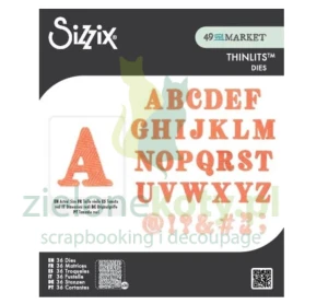 Wykrojnik Sizzix 49andMarket Thinlits Linotype Revival alfabet