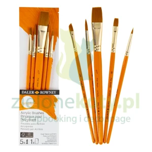 Zestaw pędzli Daler Rowney Simply Acrylic z syntetycznego włosia 5 szt.